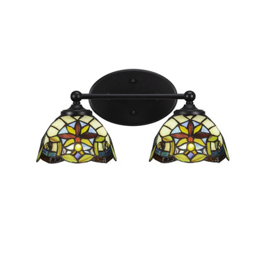 Capri 2 Light Glass Vanity Light 15.75 Inch Length by Toltec - 5912-7751575