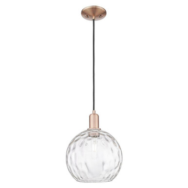 Athens Water Glass 1 Light Cord Hung Mini Pendant 12.58 Inch by Innovations - 716-1P-G1215-10