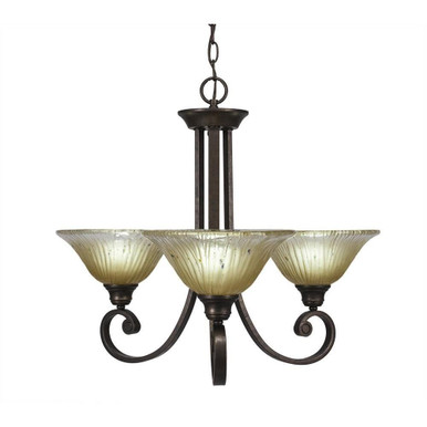Curl 3 Light Medium Classic Chandelier by Toltec - 253-BRZ-730