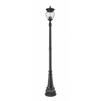 Davina 4 Light Outdoor Post Mount 107.25 x 14.25 Inches by Z-Lite - 5016PHBR-564P-BK