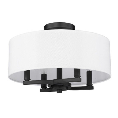 Eliana 4 Light 15.5 Inch Wide Semi Flush Mount by Golden - 7154-SF BLK-MWS