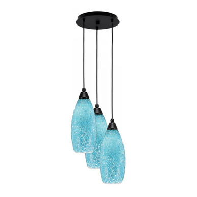 Array 3 Light Medium Pendant 15 Inch Tall by Toltec - 1818-MB-12.25