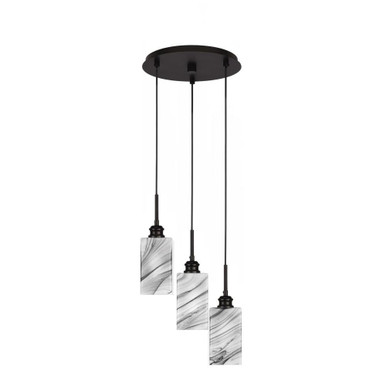 Edge 3 Light Cluster Pendalier 12 Inch Tall and 11.5 Inch Wide by Toltec - 1173-ES-549