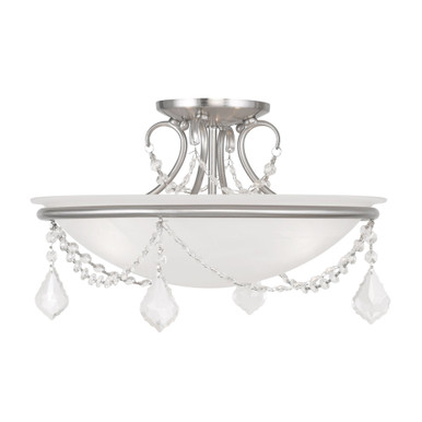 Chesterfield/Pennington 3 Light 16 Inch Wide Semi Flush Mount by Livex - 6524