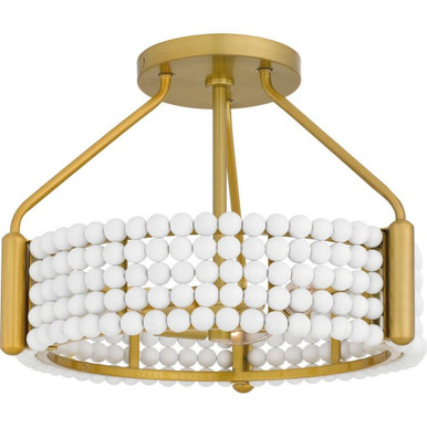 Molly 3 Light 16 Inch Wide Semi Flush Mount by Quoizel - MOL1716BRG