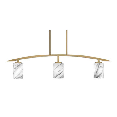 Kurve 3 Light Glass Bar Island Pendant 41 Inch Length by Toltec - 3736-NAB-3001