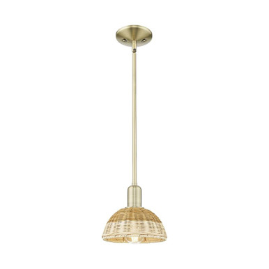 Natural Ballston Dome 1 Light Basket Stem Mini Pendant 7 by Innovations - 716-1S-NBD2-7_P