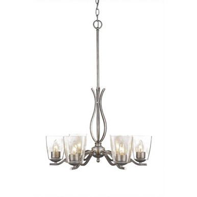 Revo 6 Light Medium Chandelier with Clear Bubble Glass by Toltec - 246-AS-461