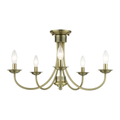 Estate 5 Light 24 Inch Wide Semi Flush Mount by Livex - 42684