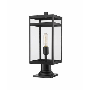 Nuri 1 Light Outdoor Pier Mount In Outdoor Style 19.75 x 7.5 In by Z-Lite - 596PHMR-533PM-BK