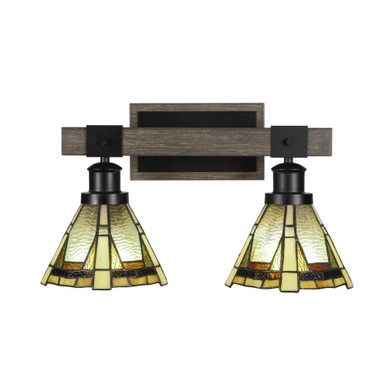Tacoma 2 Light Steel Vanity Light 17.25 Inch Length by Toltec - 1842-MBDW-9345