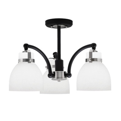 Easton 3 Light 16.75 Inch Wide Steel Semi Flush Mount by Toltec - 1947-MBBR-4119