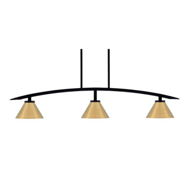 Kurve 3 Light Island Pendant 8 Inch Tall by Toltec - 3736-MB-421
