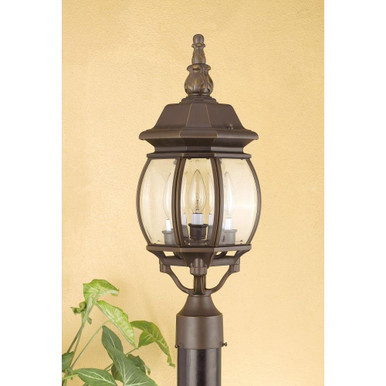 3 Light Outdoor Post Lantern 17.5 Inches Tall and 8 Inches Wide - 1-BEL-5192326