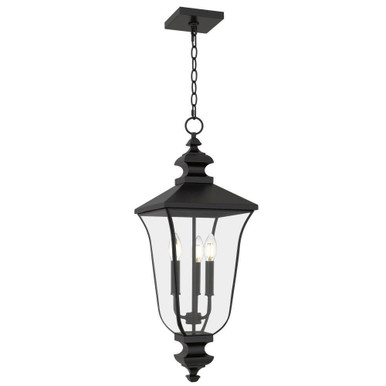 Farley 15W 3 LED Outdoor Hanging Lantern 27.5 X 9.75 Inch Wide by Quoizel - FARL1910MBK