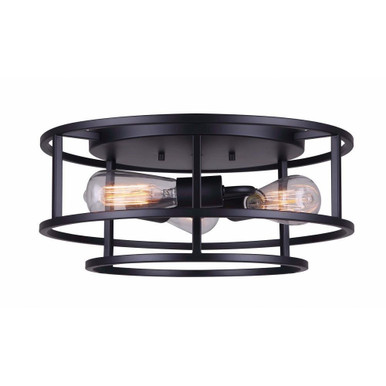Luca 3 Light 13.75 Inch Wide Flush Mount by Canarm Inc - IFM757A16BK