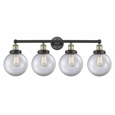 Beacon 4 Light Globe Modern Vanity Light 33.5 Inch Wide by Innovations - 616-4W-G20-8