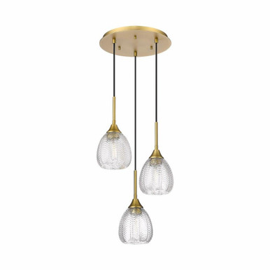 Berkshire 3 Light Cord Hung Pendant 22.5 Inch Tall by Innovations - 323-3P-G323-6