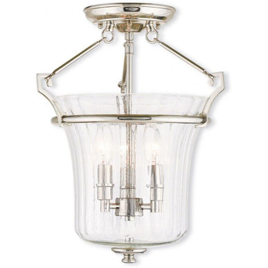 Cortland 3 Light 13 Inch Wide Semi Flush Mount by Livex - 50923