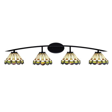 Kurve 4 Light Art Glass Vanity Light 8.25 Inch Tall by Toltec - 3724-94