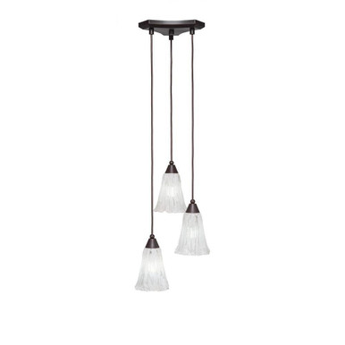 Europa 3 Light Medium Pendant 11 Inch Wide by Toltec - 28-11-875-