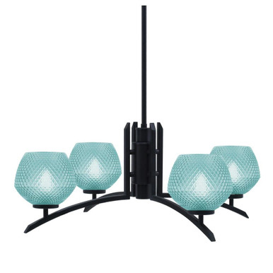 Kurve 4 Light Chandelier 10 Inches Tall and 27.5 Inches Wide by Toltec  - 3704-MB-4625