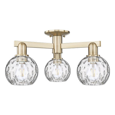 Athens Water Glass 3 Light Semi Flush Mount 23.5 Inch Wide by Innovations - 716-3F-G1215-6