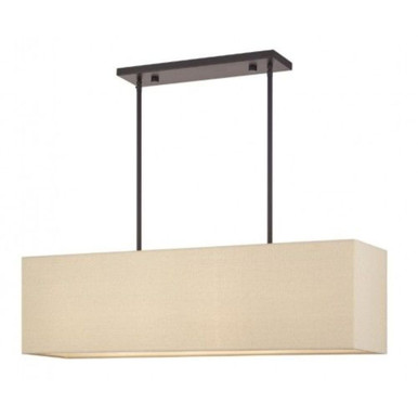 Summit 4 Light Large Linear Chandelier 17.5 Inch and 8.5 Inch Wide by Livex - 52276