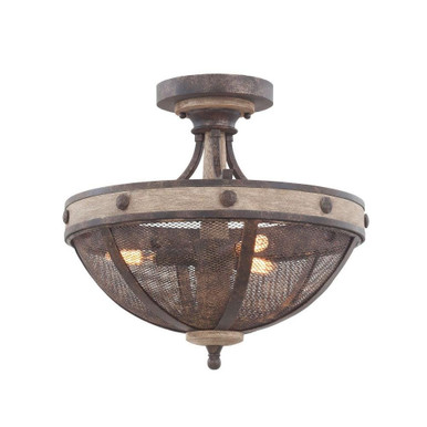 Coronado 3 Light 16 Inch Wide Semi Flush Mount by Kalco - 7047FG