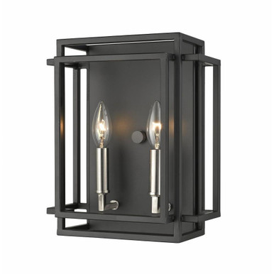 Titania Two Light Candle Style Wall Sconce by Z Lite - 454-2S-BK-BN