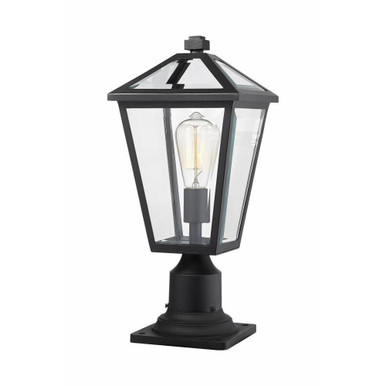 Talbot 1 Light Outdoor Pier Mount Light 18.5 x 8.25 Inches by Z-Lite - 579PHMR-533PM-BK