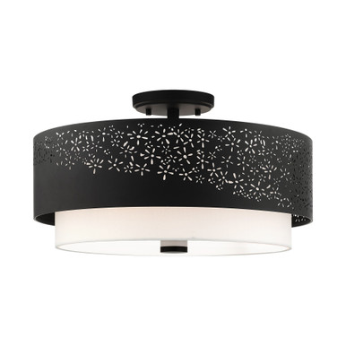 Noria 4 Light 20 Inch Wide Semi Flush Mount by Livex - 46269-04