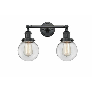 Franklin Restoration 2 Light Beacon Vanity Light by Innovations - 208-BK-G202-6