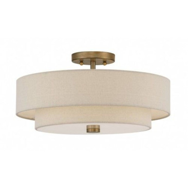 Bellingham 4 Light Large Semi Flush Mount 9 Inch and 18 Inch Wide by Livex - 58855