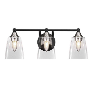 Paramount 3 Light Steel Vanity Light 21 Inch Length by Toltec - 3423-BN-460