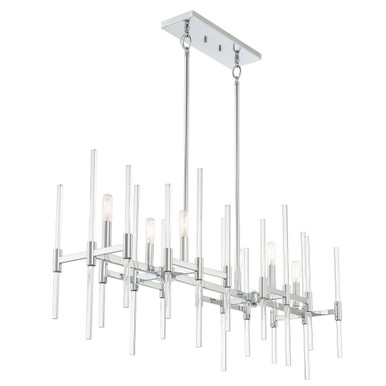 Pillar 6 Light Mini Island Chandelier By Minka Lavery - 3096-77