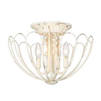 Marguerite 4 Light 16.13 Inch Wide Semi Flush Mount by Golden - 7862-SF VPW