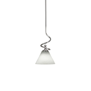 Capri 1 Light Steel Small Stem Hung Pendant 15.25 Inch Tall by Toltec - 901-BN-312