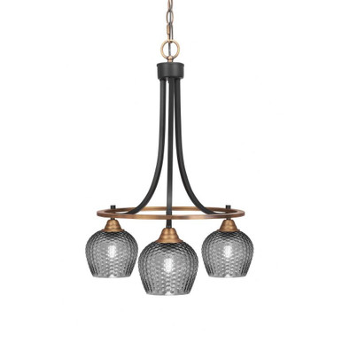 Paramount 3 Light Down Chandelier 22.75 Inch and 16.75 Inch Wide by Toltec - 3413-BN-4602
