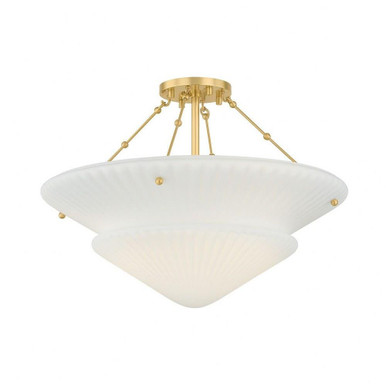 Loburn 3 Light Semi Flush Mount 20.25 Inch Wide by Hudson Valley - 7013-AGB