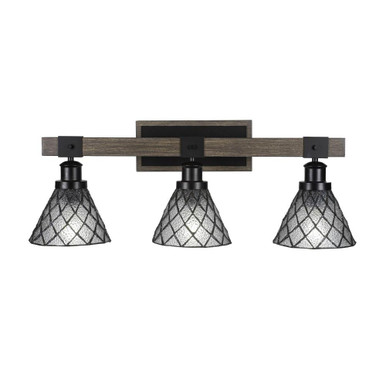 Tacoma 3 Light Art Glass Vanity Light 27.25 Inch Length by Toltec - 1843--1025-2725