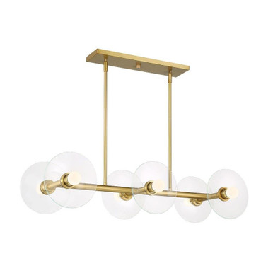 Litto 6 Light Island 8 Inch Tall and 36 Inch Wide by Designers Fountain - D294C-IS-BG