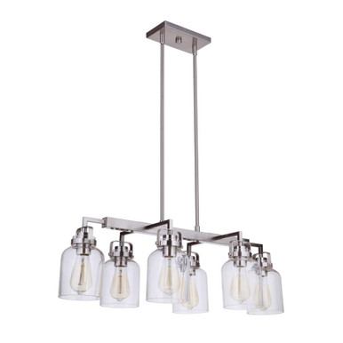 Foxwood 6 Light Mini Linear Island Pendant by Craftmade - 53676