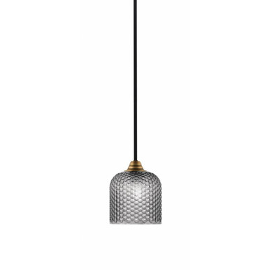 Paramount 1 Light Stem Hung Mini Pendant 8.75 Inch X 7 Inch Wide by Toltec - 3401-BN-4912