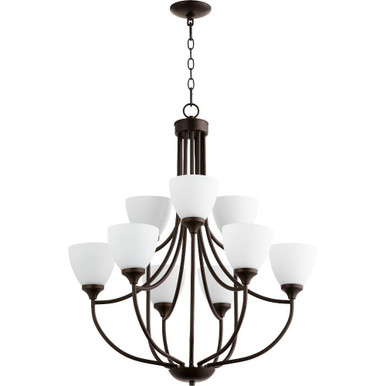 Enclave 9 Light Large 2 Tier Chandelier by Quorum - 6059-9