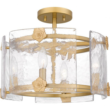 Jolie 4 Light 15.75 Inch Wide Semi Flush Mount by Quoizel - JOL1716LG