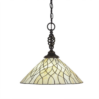 Elegante 1 Light Pendant 15.25 x 16 Inch by Toltec  - 82-DG-911