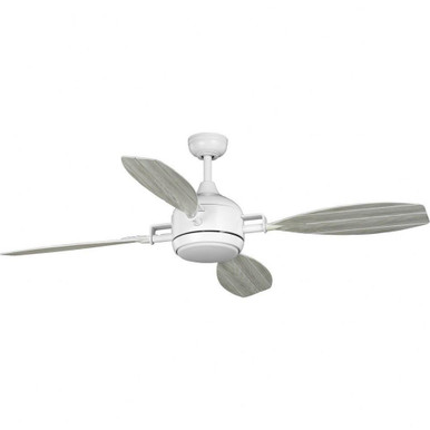 Rudder Wide Ceiling Fan 1 Light Remote Damp Rated 56 Inch wide by Progress - P250040