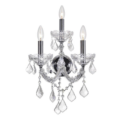 Maria Theresa 3 Light Wall Sconce by CWI - 8318W12C-3 (Clear)