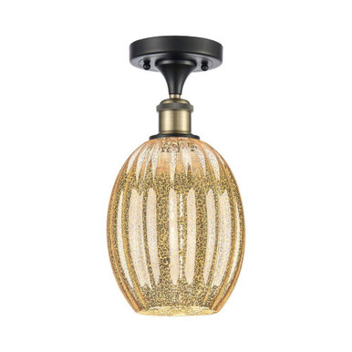 Preston 1 Light Bulb Shade Semi Flush Mount 12 X 6.25 Inch by Innovations - 516-1C-G459-6